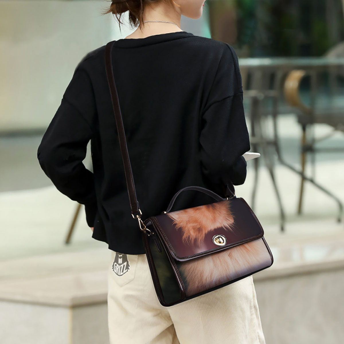 Portrait Vintage Pomeranian Women's Satchel Bag - Image 3