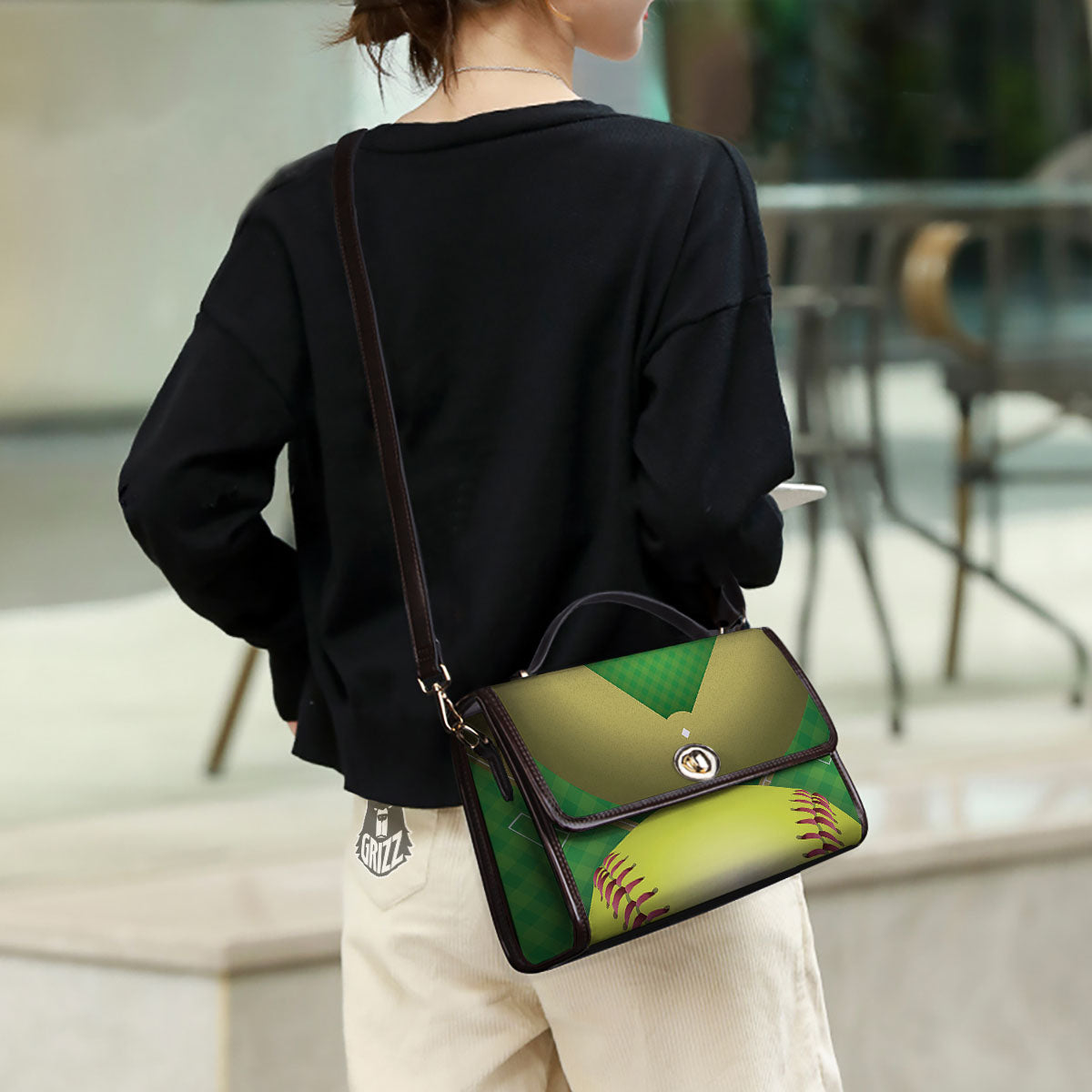 Ball And Softball Field Print Women's Satchel Bag - Image 3