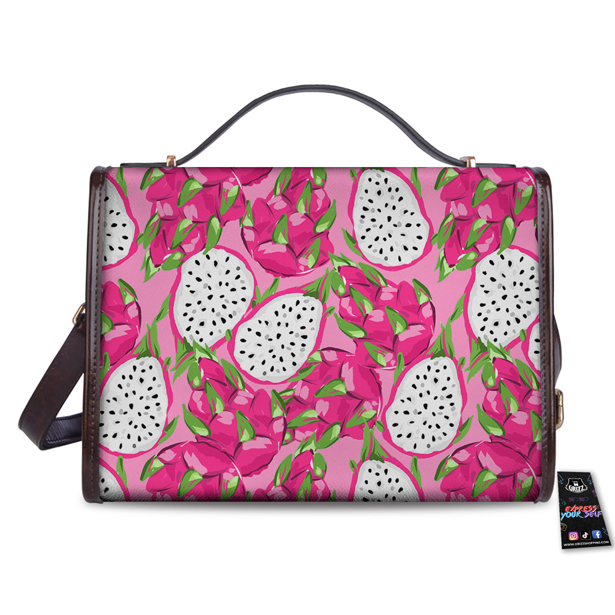 Pitaya Tropical Print Pattern Women's Satchel Bag - Image 2