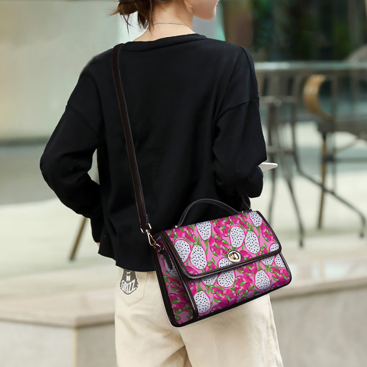 Pitaya Tropical Print Pattern Women's Satchel Bag - Image 3