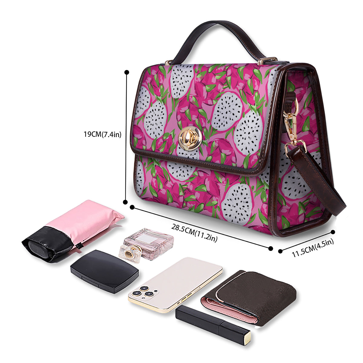 Pitaya Tropical Print Pattern Women's Satchel Bag - Image 4