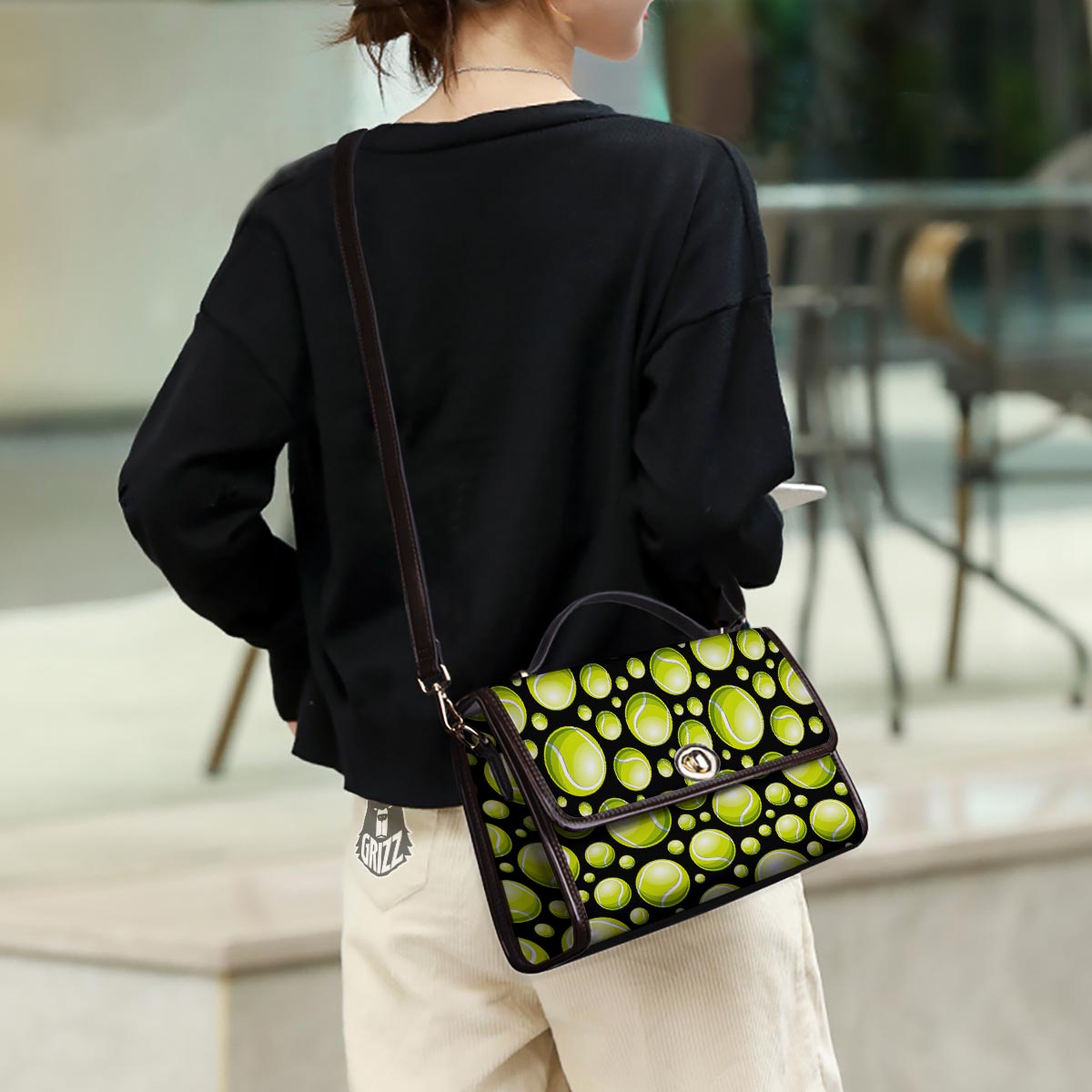 Tennis Balls Print Pattern Women's Satchel Bag - Image 3
