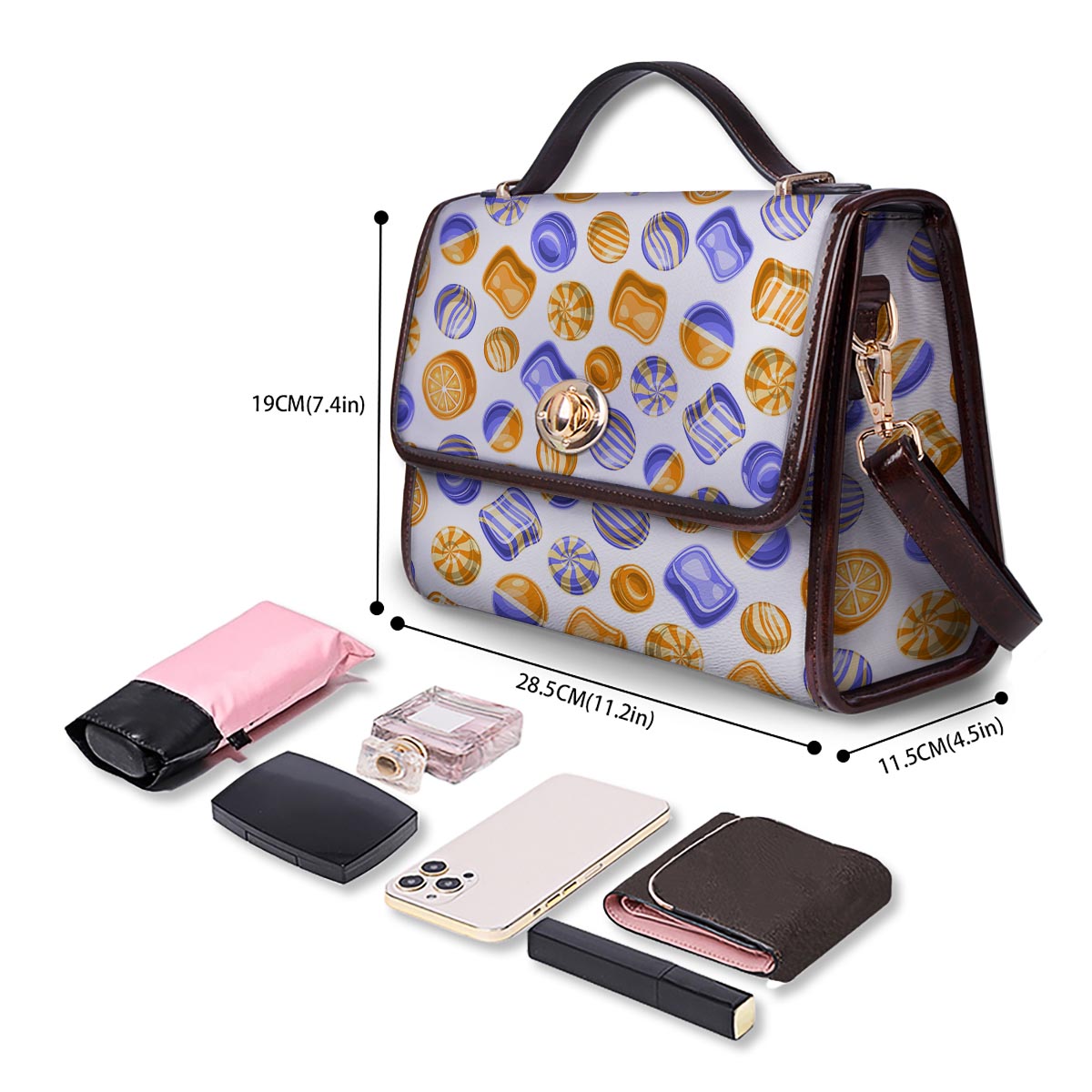 Sweet Gummy Print Pattern Women's Satchel Bag - Image 4