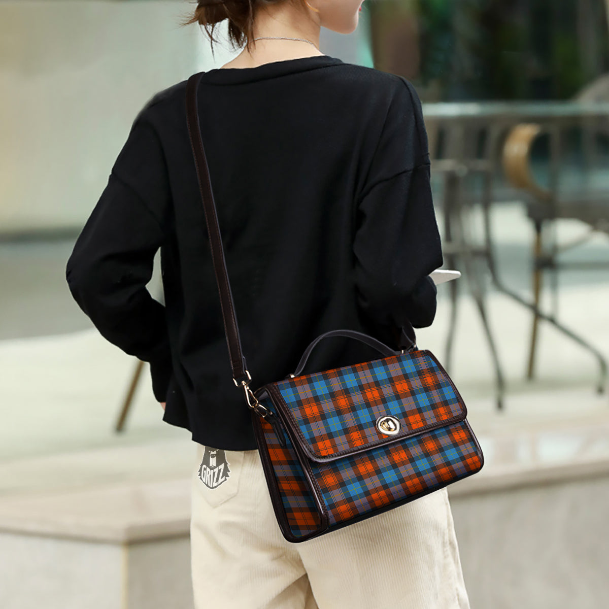 Tartan Western Print Pattern Women's Satchel Bag - Image 3