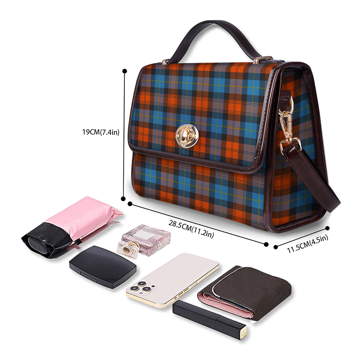 Tartan Western Print Pattern Women's Satchel Bag - Image 4