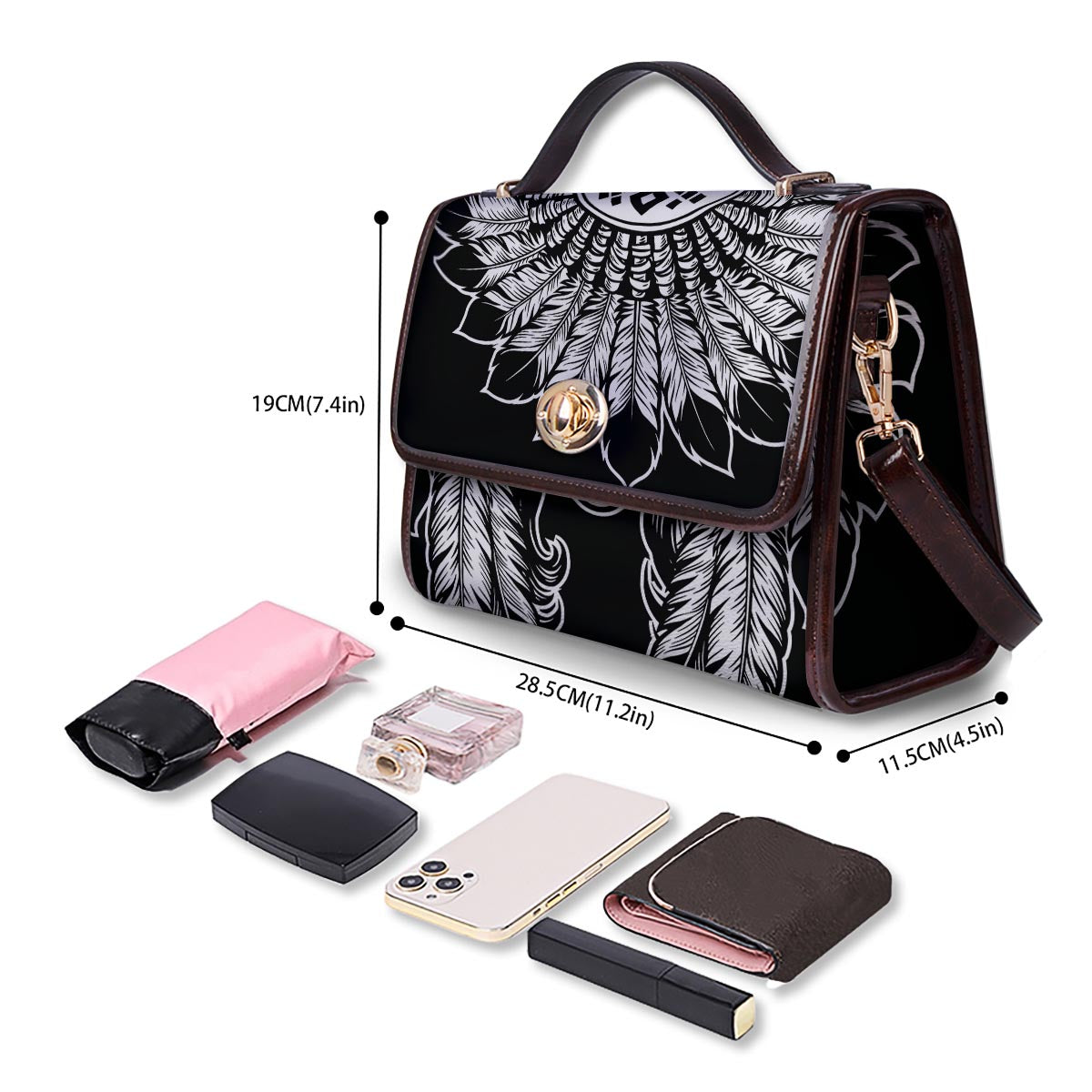 Native Indian Girl Tribal Print Women's Satchel Bag - Image 4