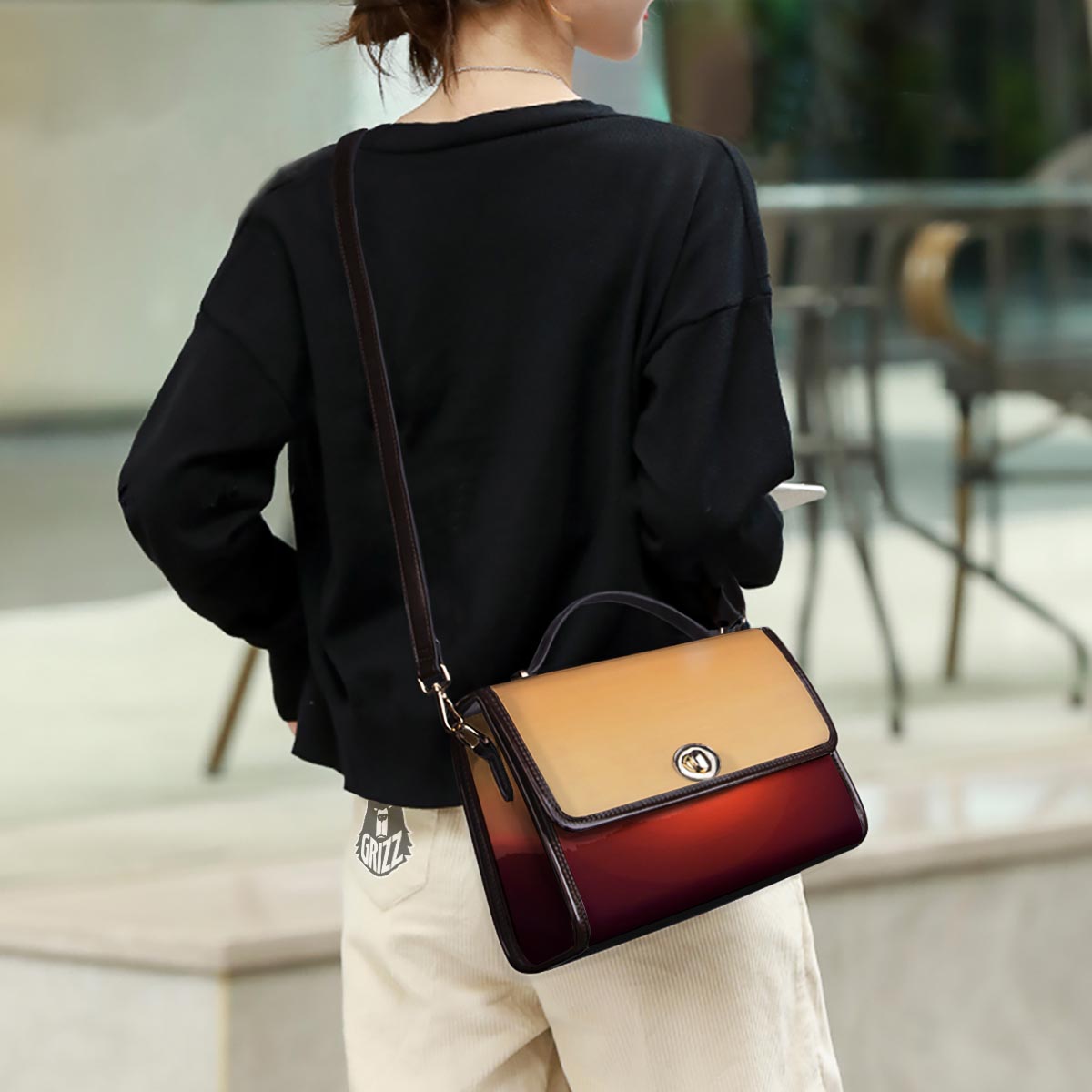 Mountain Sunrise Print Women's Satchel Bag - Image 3