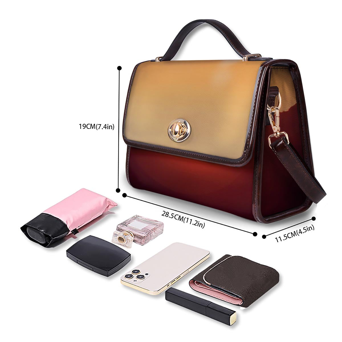 Mountain Sunrise Print Women's Satchel Bag - Image 4