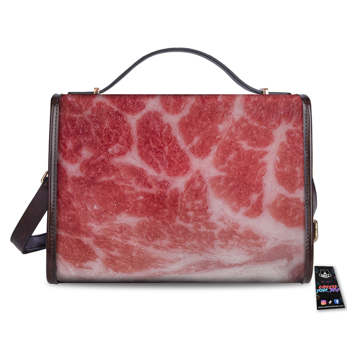 Meat Wagyu Beef Print Women's Satchel Bag - Image 2