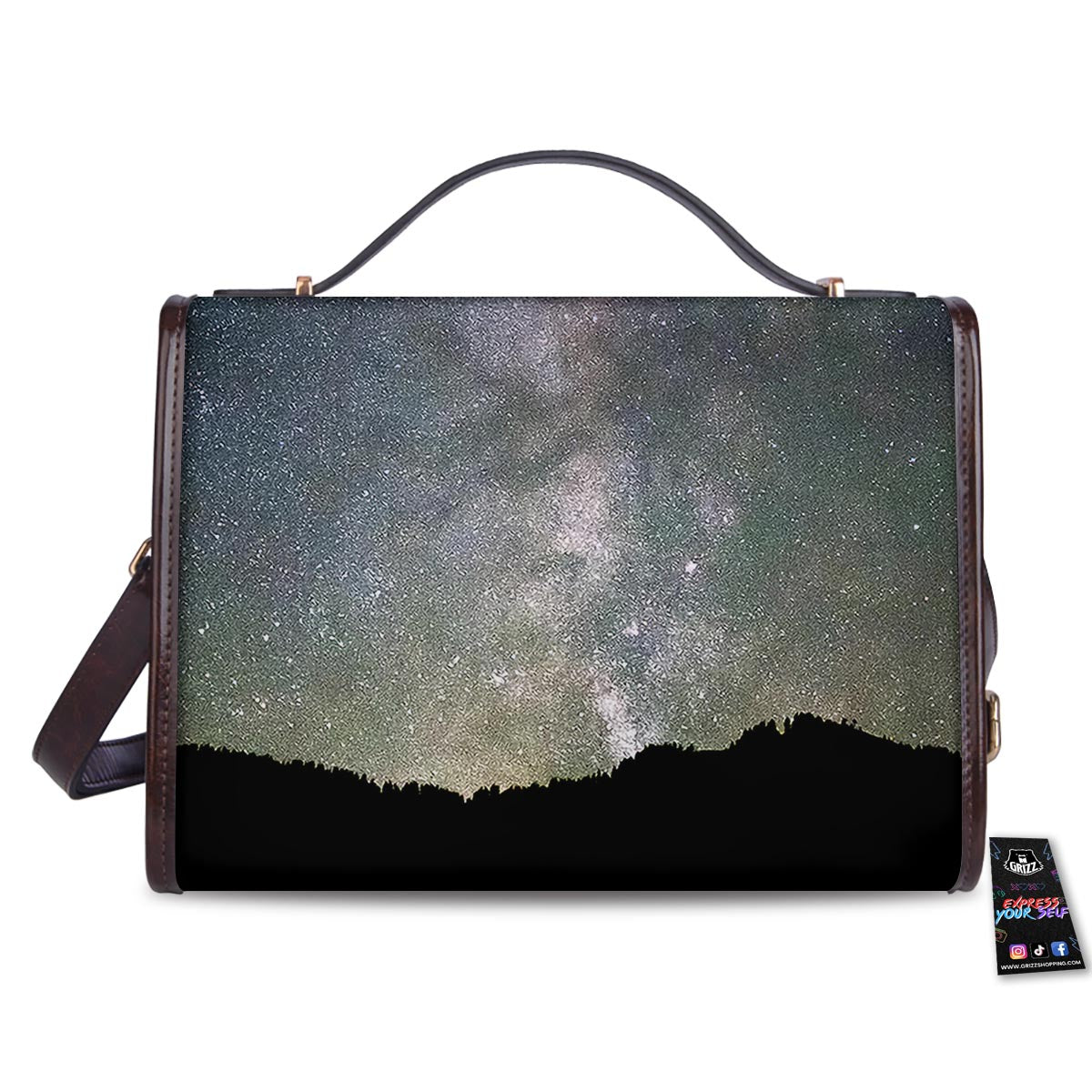 Milky Way Stars Night Print Women's Satchel Bag - Image 2