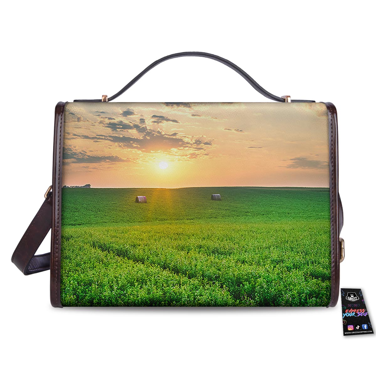 Meadow Sunrise Print Women's Satchel Bag - Image 2