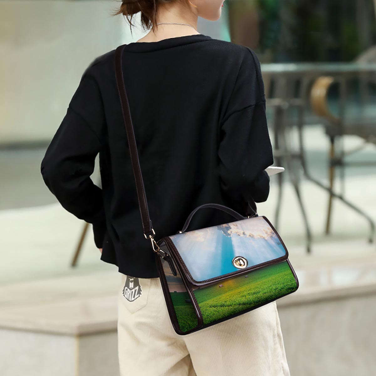 Meadow Sunrise Print Women's Satchel Bag - Image 3