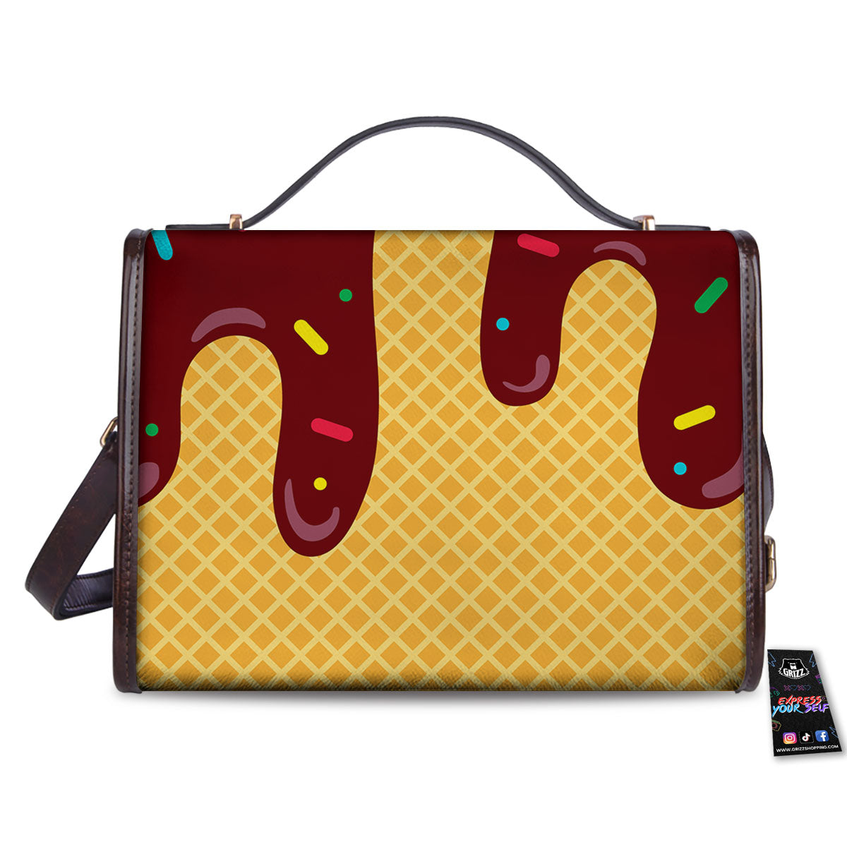 Melted Ice Cream Print Women's Satchel Bag - Image 2