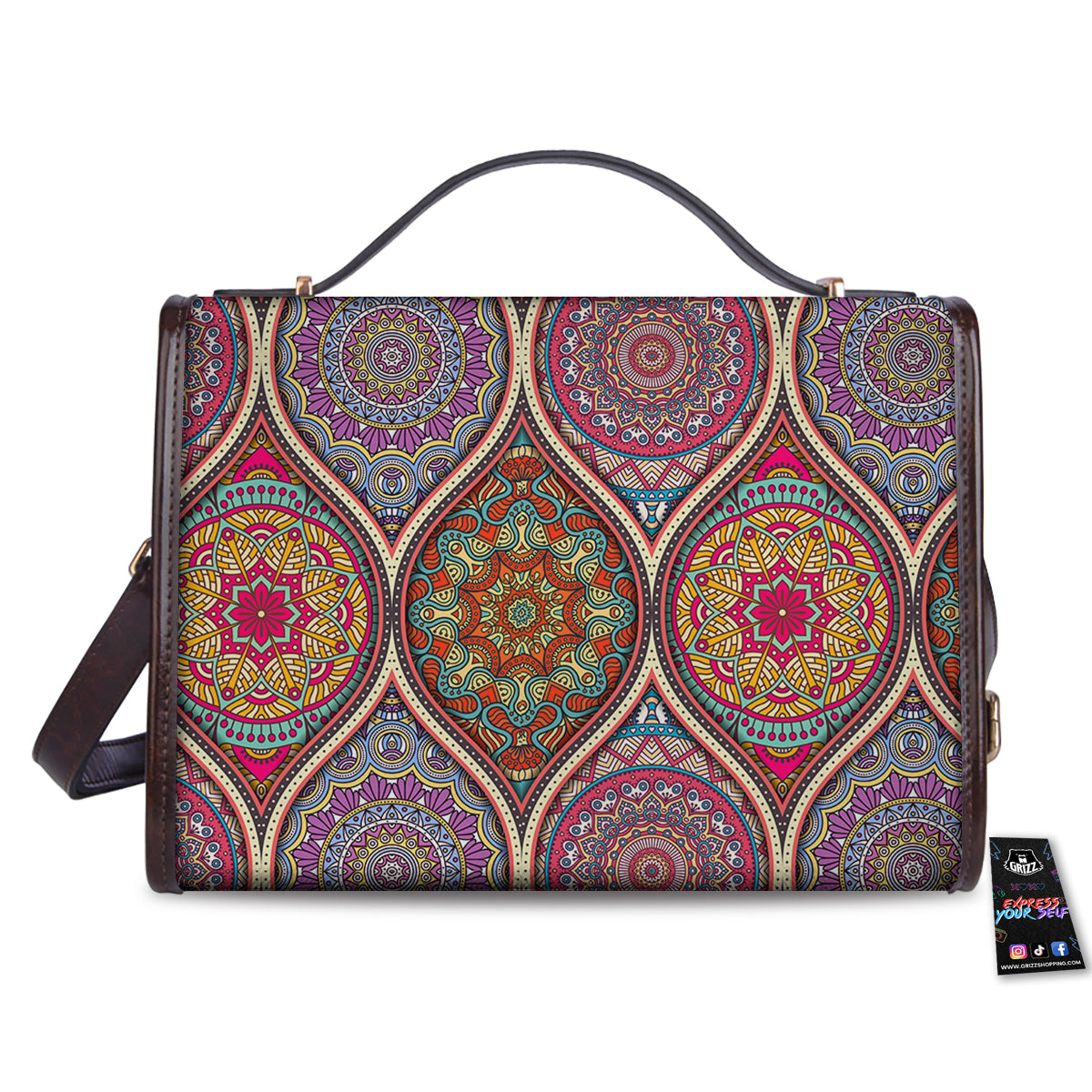 Mandala Indian Vintage Print Pattern Women's Satchel Bag - Image 2