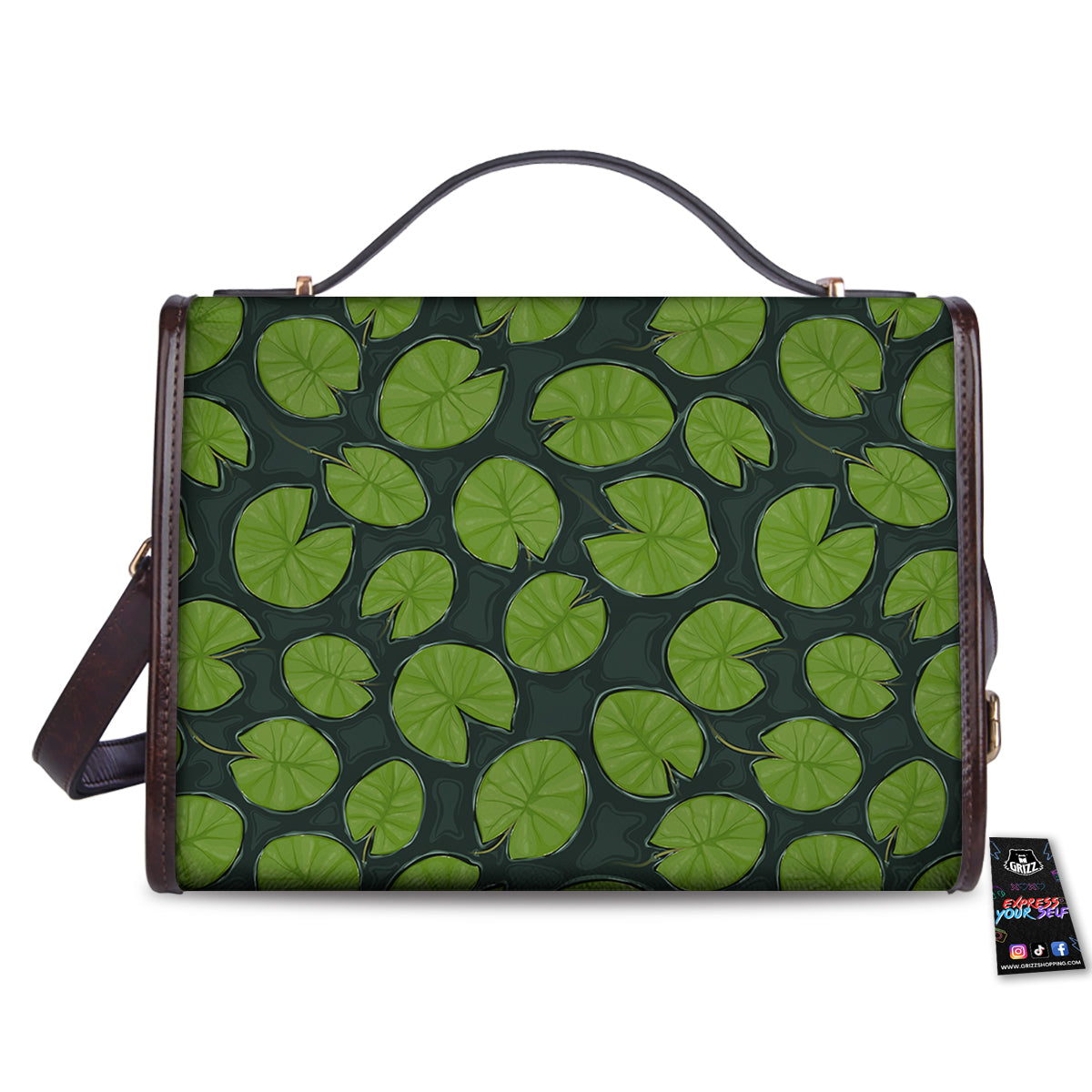 Lily Pads Water Print Pattern Women's Satchel Bag - Image 2