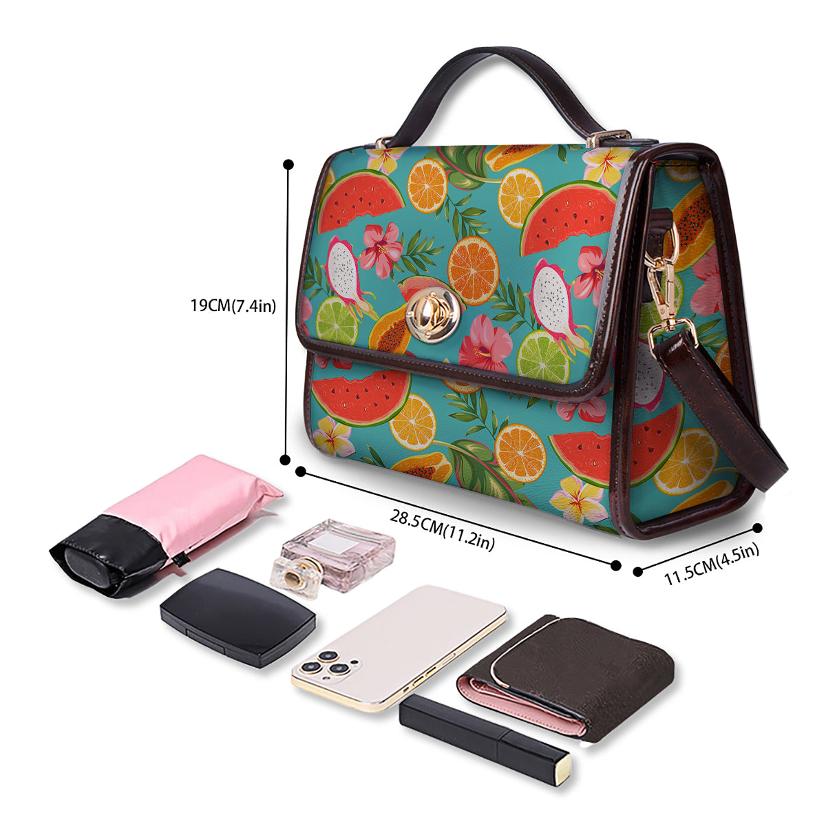 Fruits Tropical Paradise Print Pattern Women's Satchel Bag - Image 4