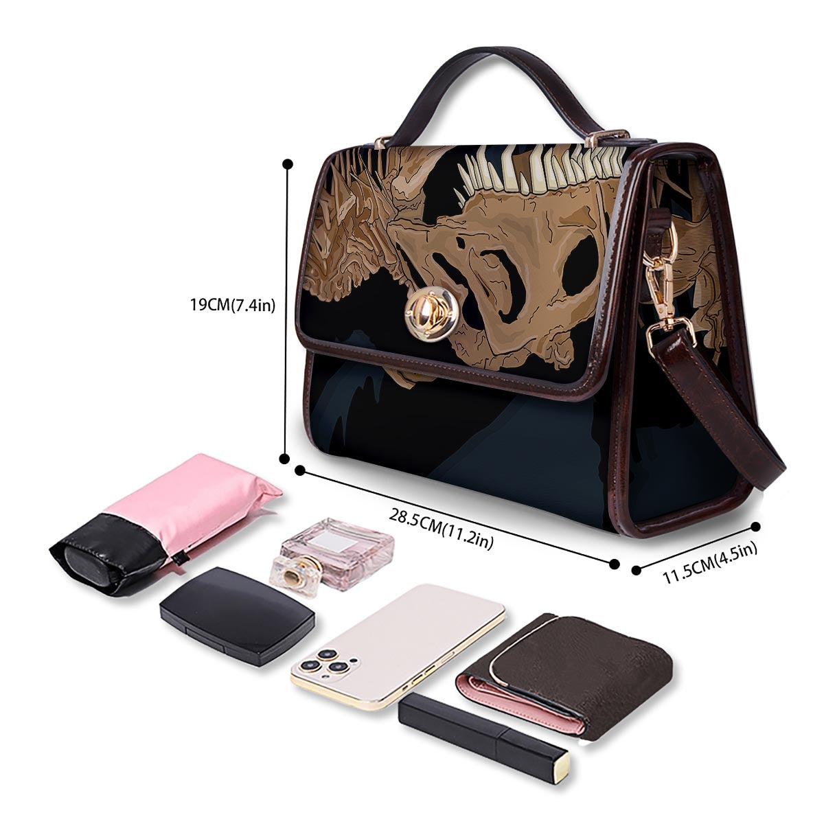 Fossil T-Rex Print Women's Satchel Bag - Image 4