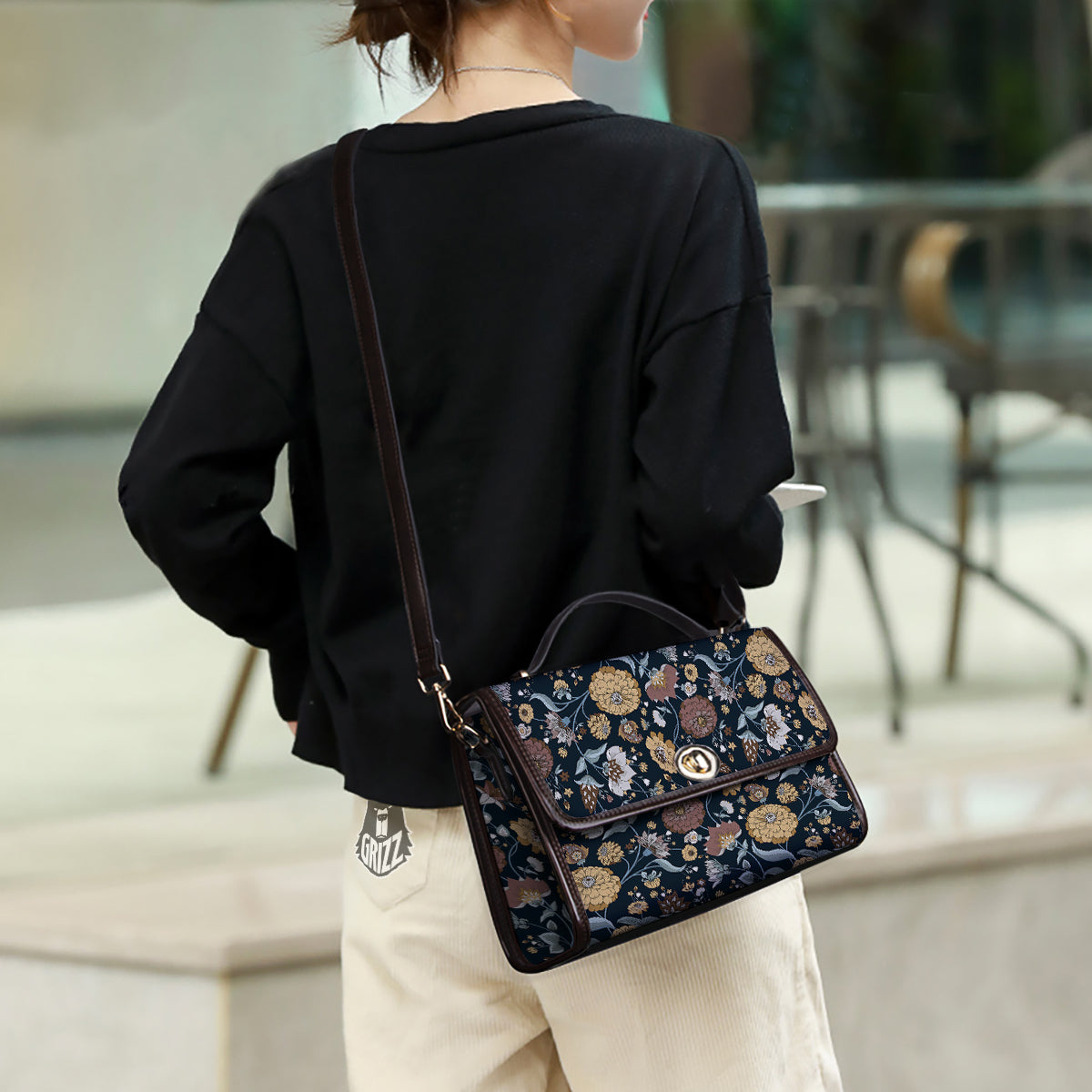Flower Floral Vintage Print Pattern Women's Satchel Bag - Image 3