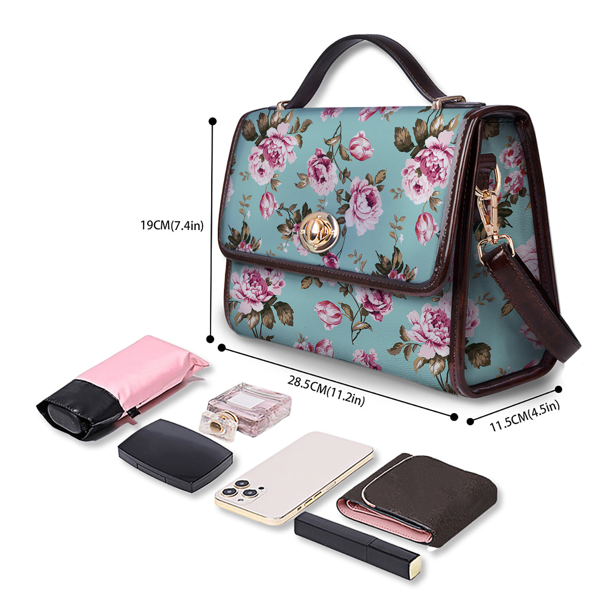 Floral Blossom Vintage Print Pattern Women's Satchel Bag - Image 4