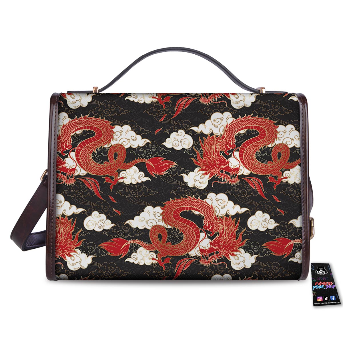 Dragon Traditional Chinese Print Pattern Women's Satchel Bag - Image 2