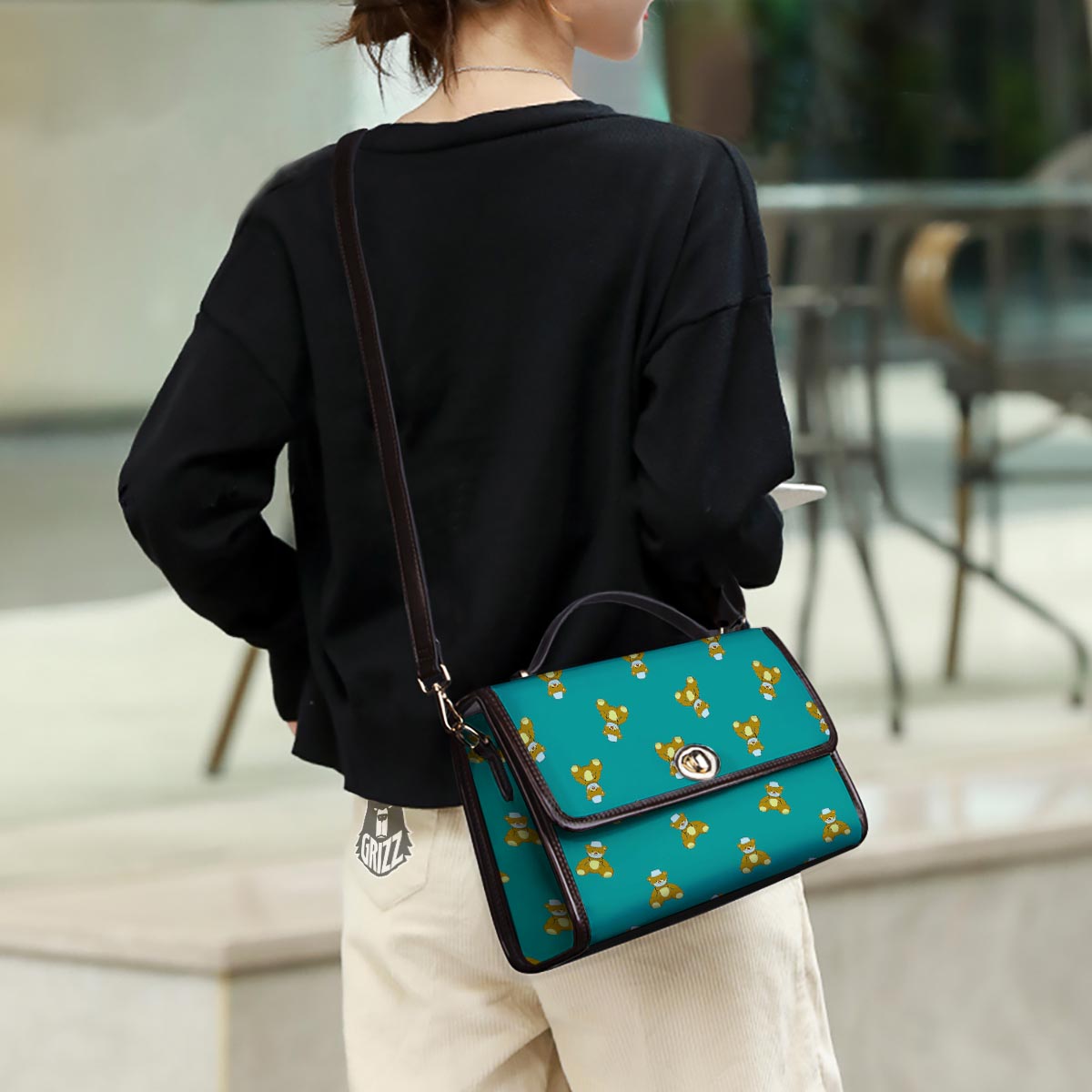 Doctor Teddy Bear Print Pattern Women's Satchel Bag - Image 3