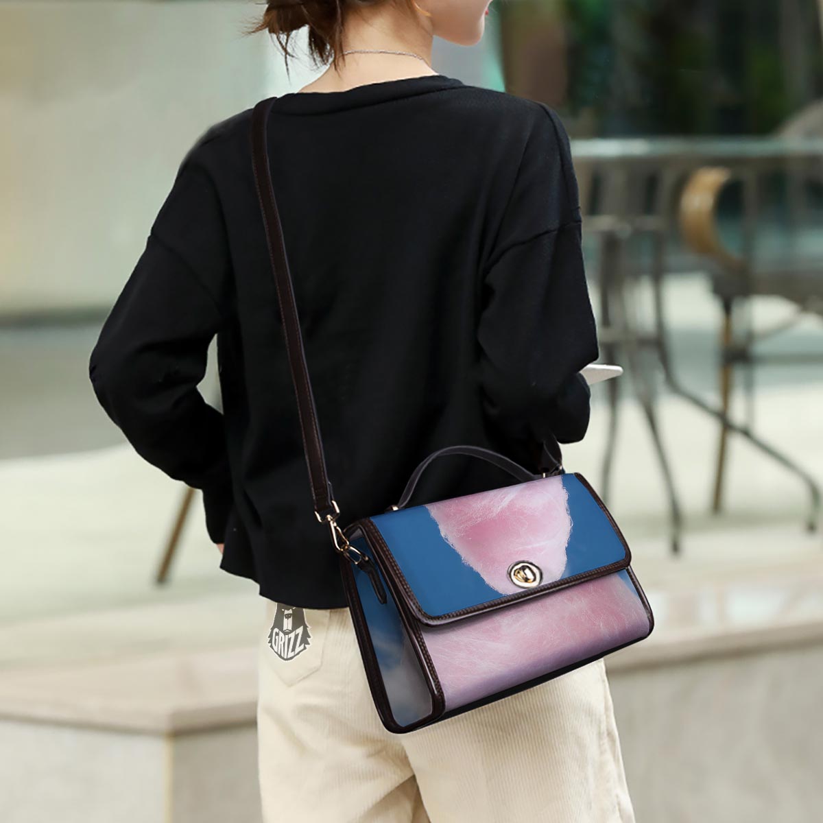 Cotton Candy Sweet Print Women's Satchel Bag - Image 3
