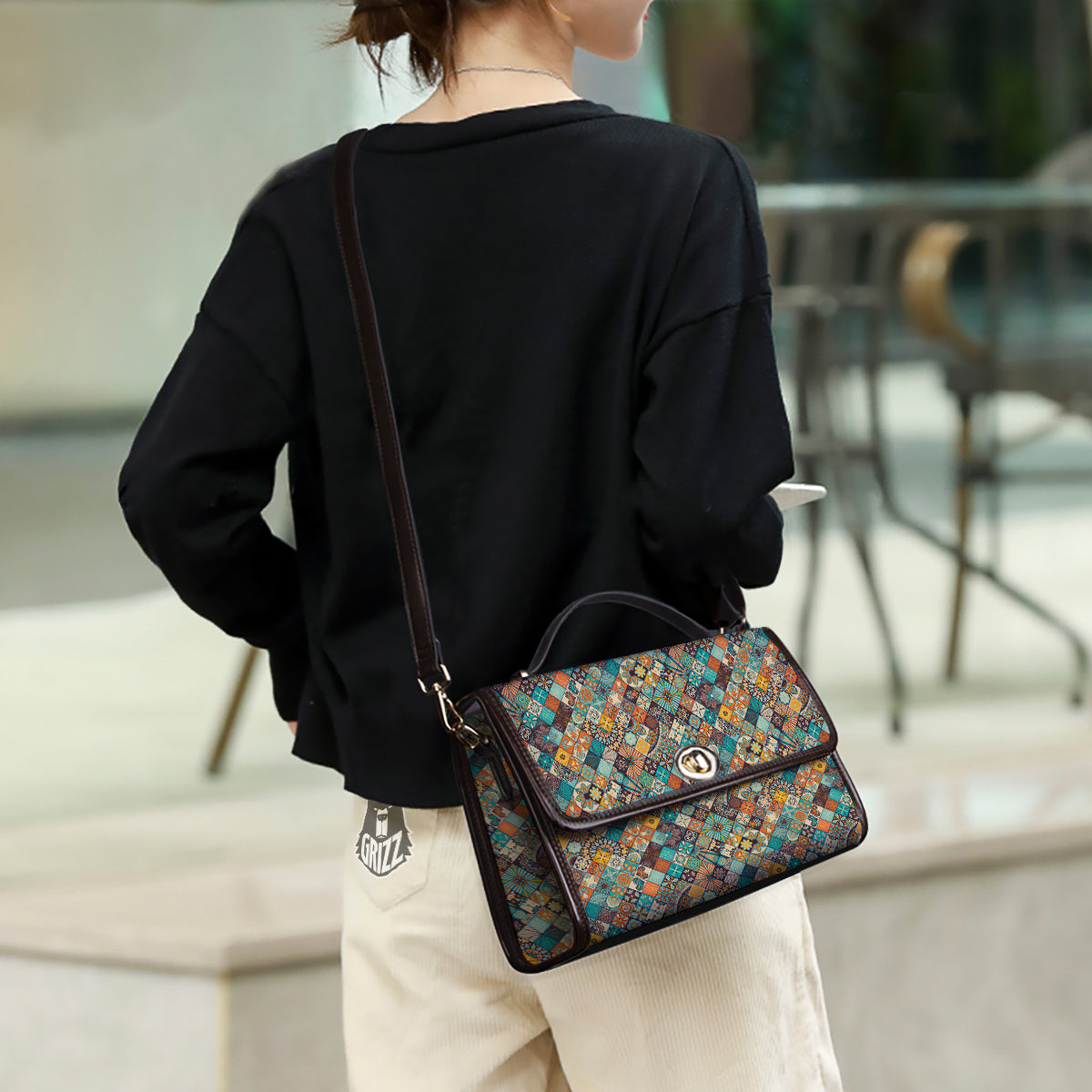 Bohemian Mandala Floral Vintage Print Pattern Women's Satchel Bag - Image 3