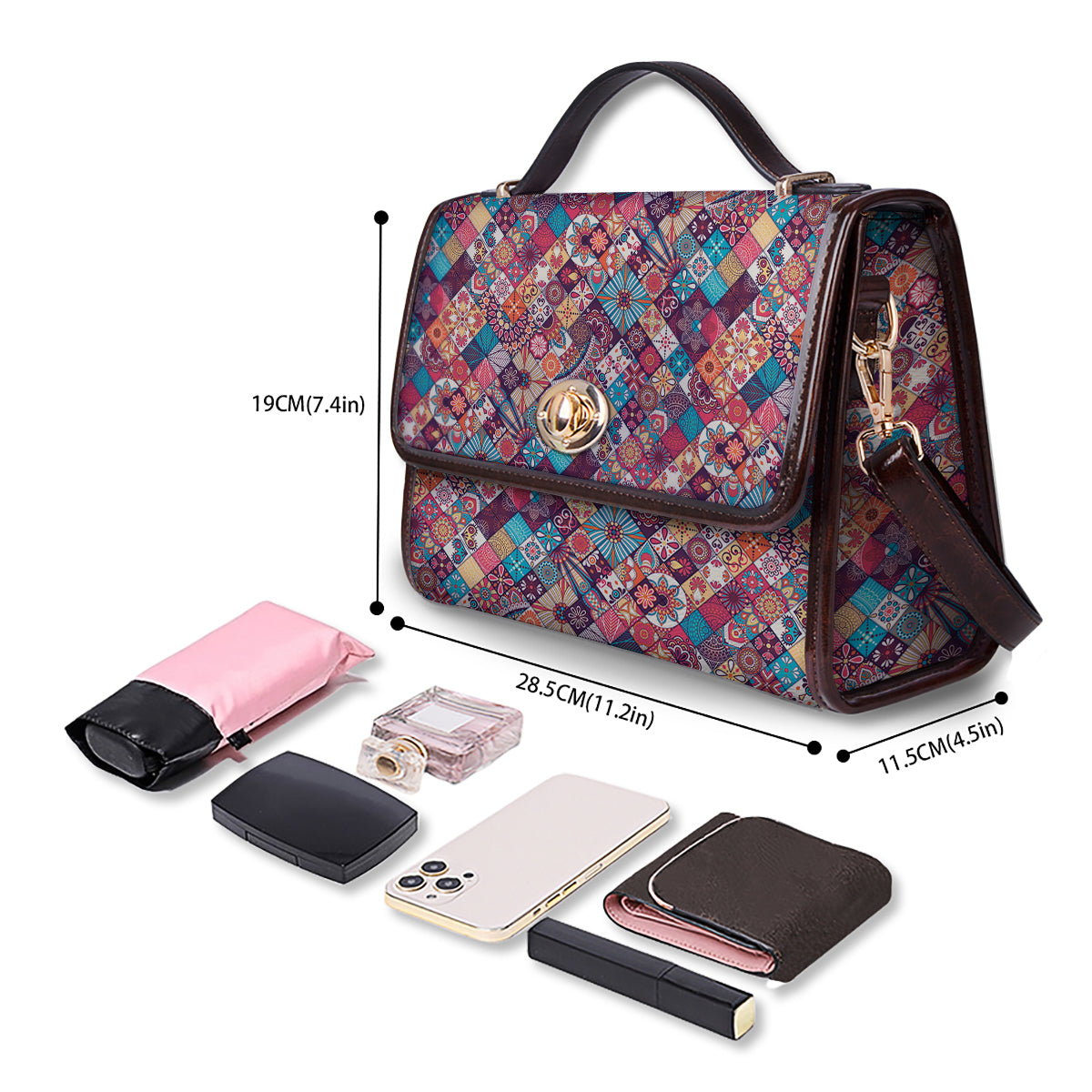 Bohemian Mandala Vintage Print Pattern Women's Satchel Bag - Image 4