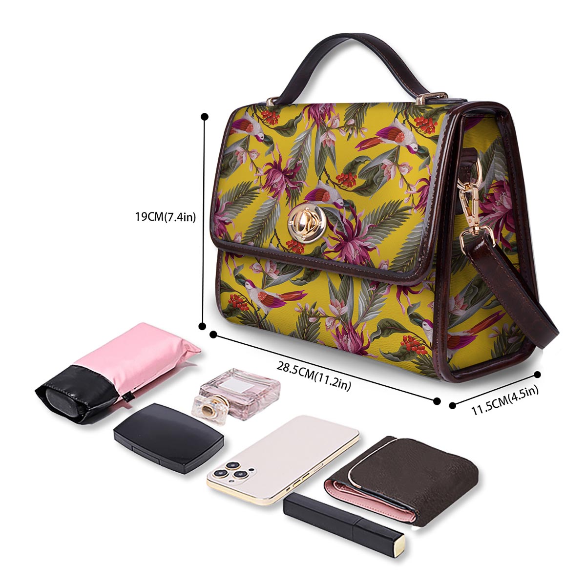 Bird Tropical Of Paradise Print Pattern Women's Satchel Bag - Image 4