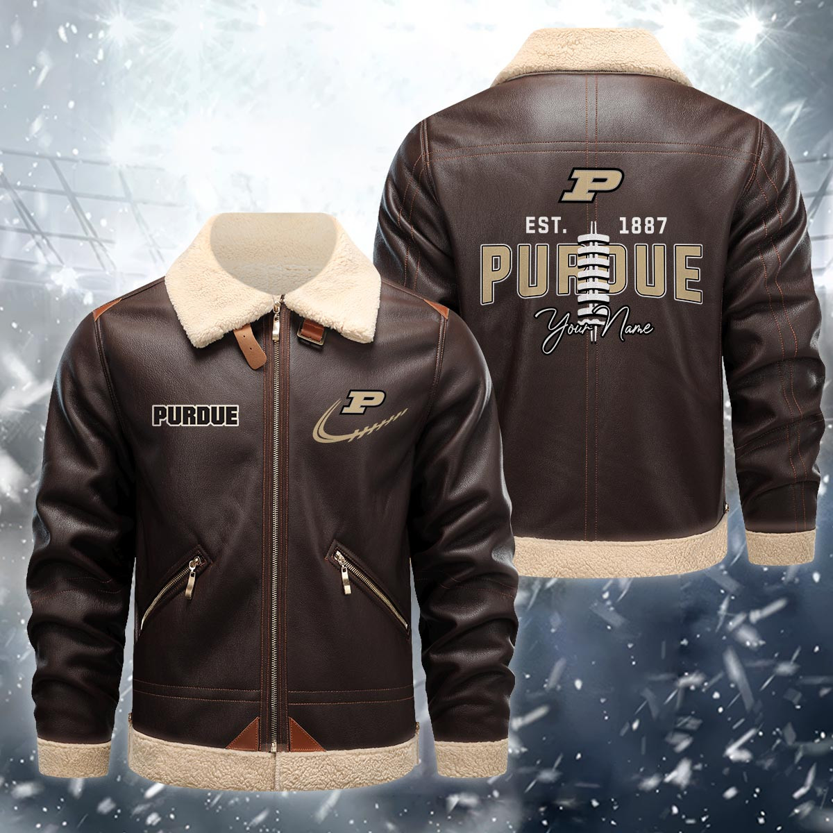 Baylor Bears Fleece Leather Jacket