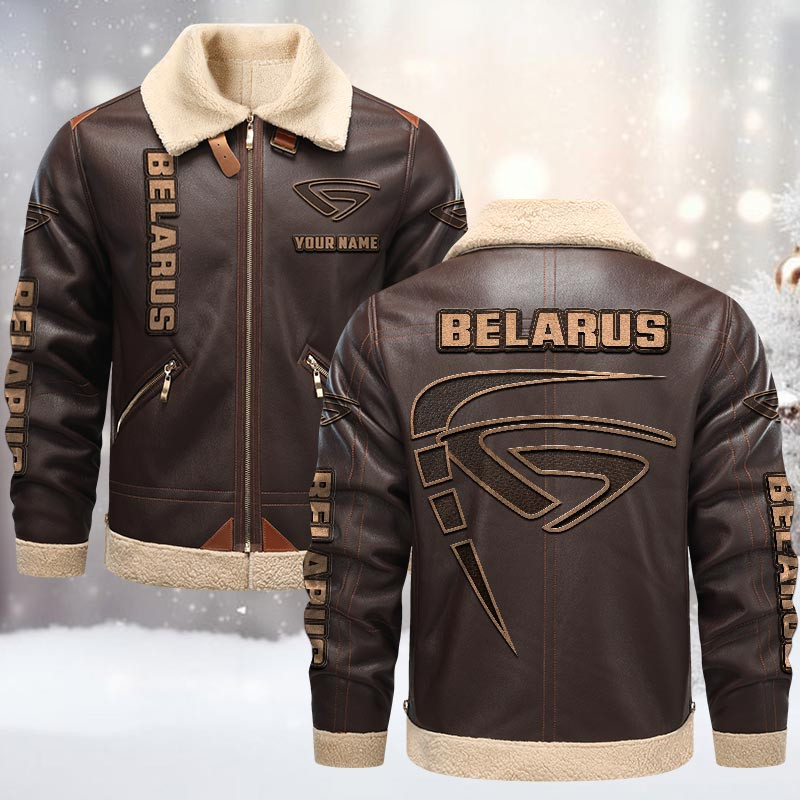 Belarus Fleece Leather Jacket