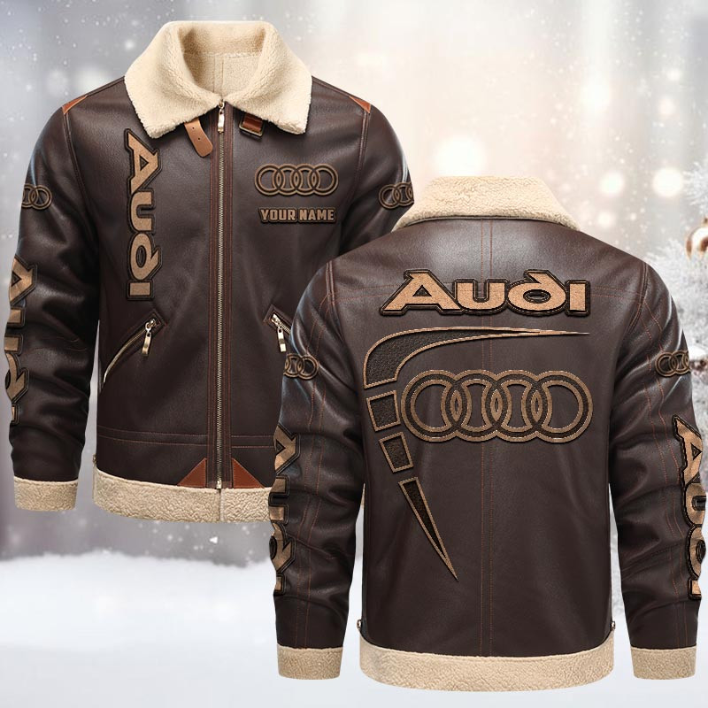 Audi Print Pu Leather Jacket 