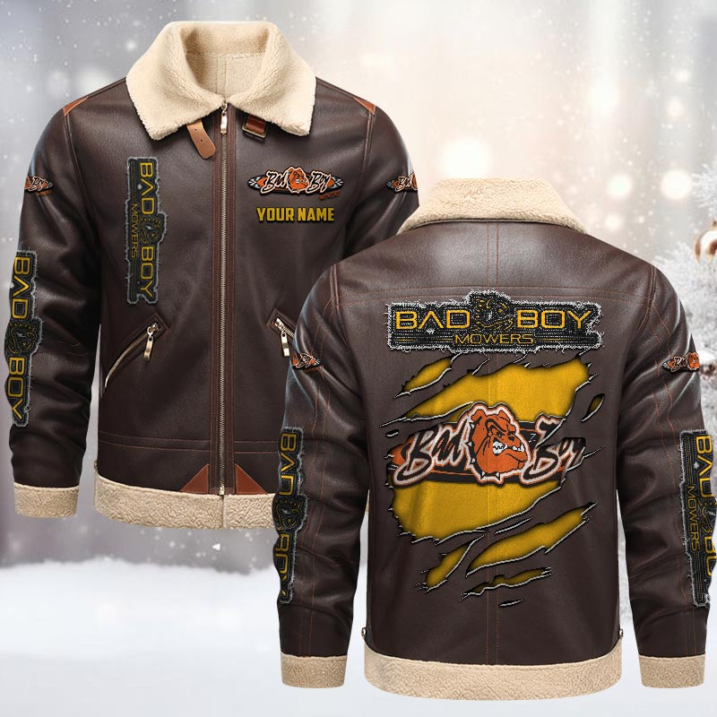 Badboy Print Pu Leather Jacket 