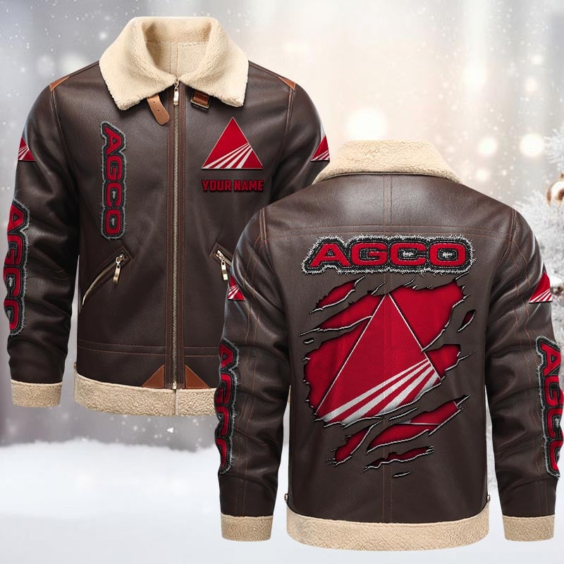 AGCO Allis Fleece Pu Leather Jacket 