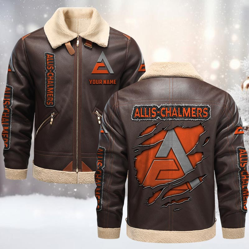 Allis Chalmers Fleece Pu Leather Jacket 