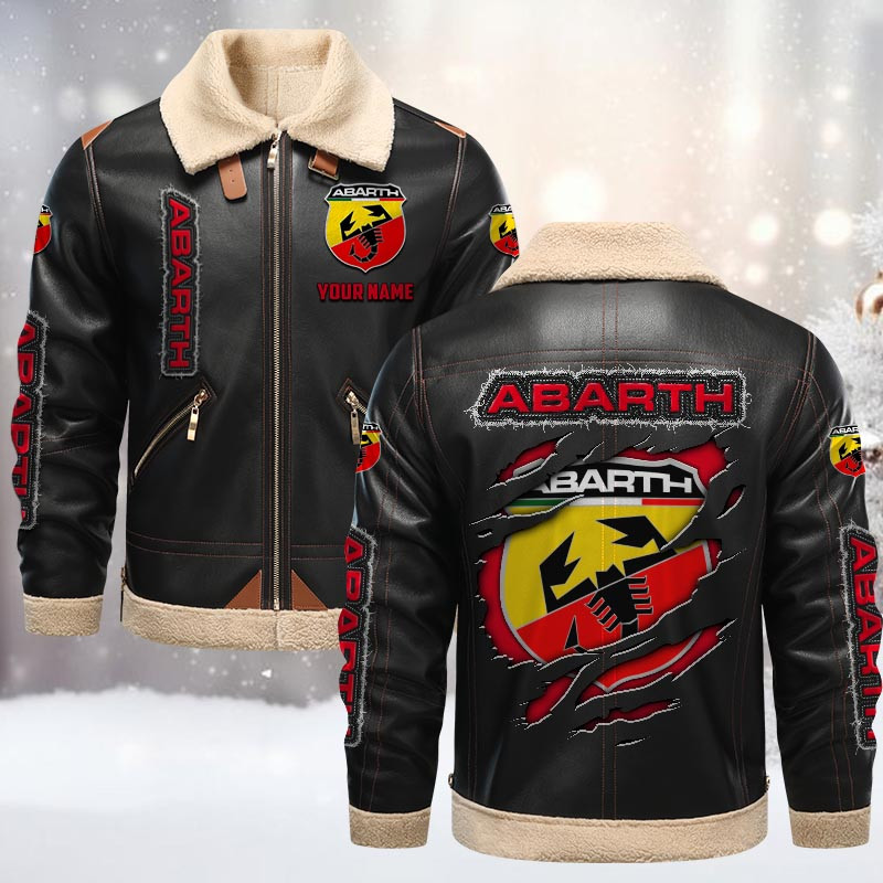 Abarth Fleece Pu Leather Jacket 