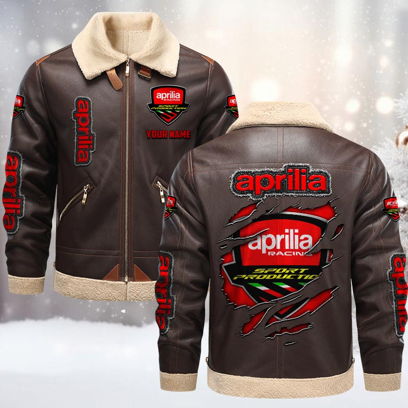 Aprilia Fleece Pu Leather Jacket 