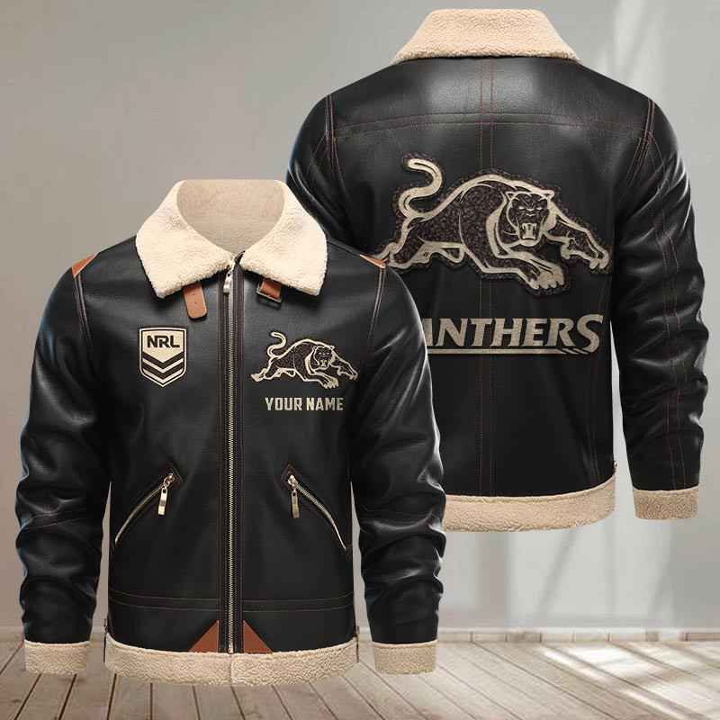 Penrith Panthers Print Pu Leather Jacket 