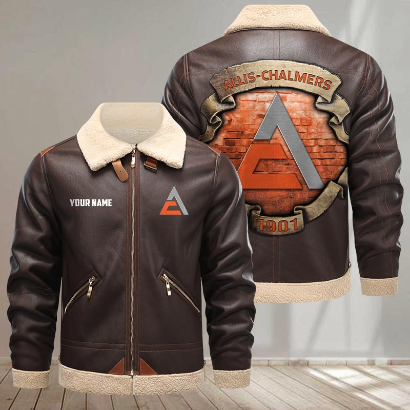 Allis Chalmers Print Pu Leather Jacket 
