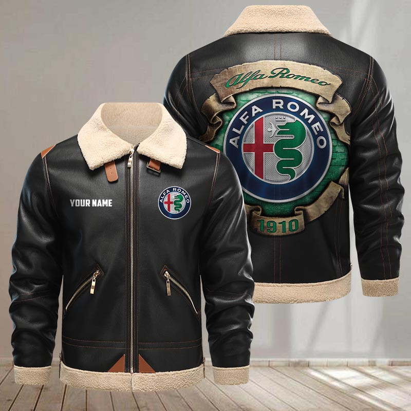 Alfa Romeo Fleece Pu Leather Jacket 