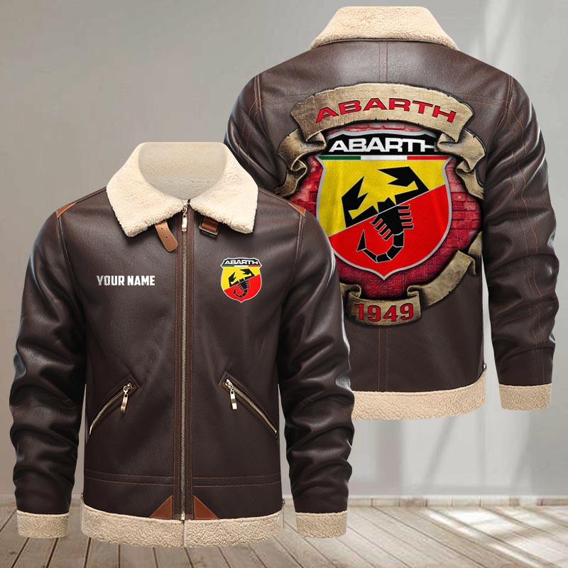 Abarth Fleece Pu Leather Jacket 