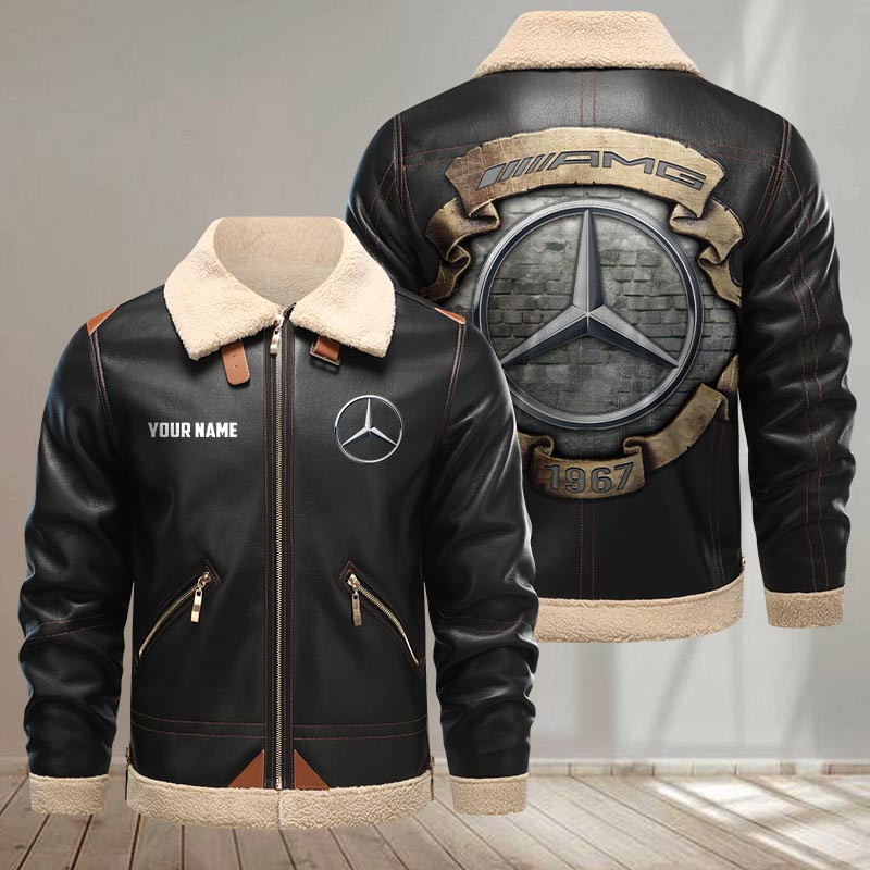AMG Fleece Pu Leather Jacket 