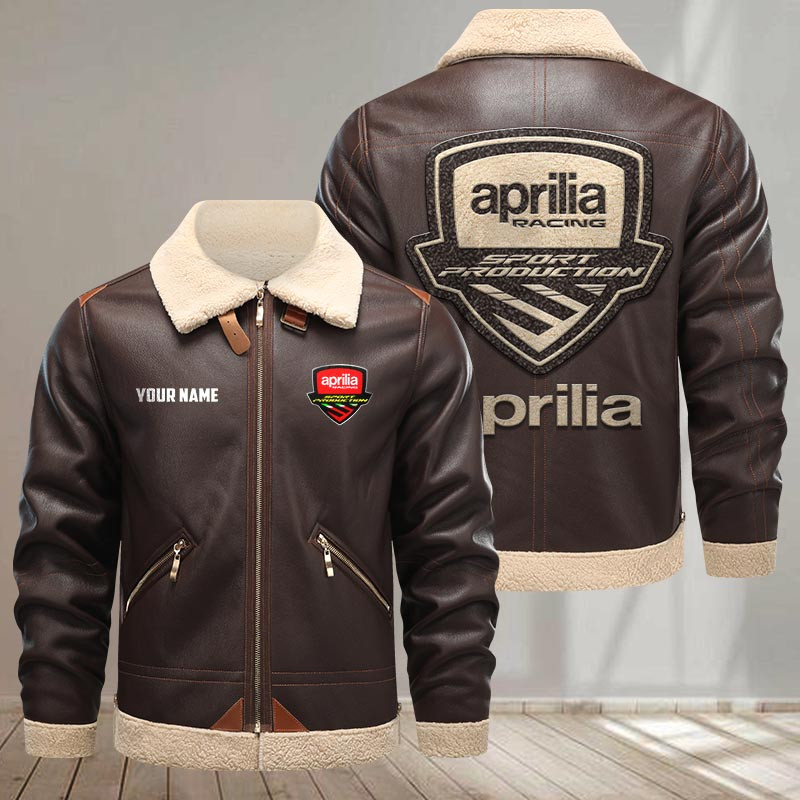 Aprilia Print Pu Leather Jacket 