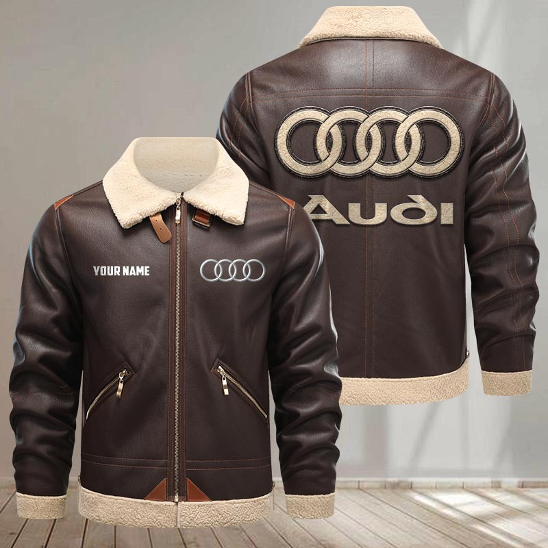 Audi Print Pu Leather Jacket 