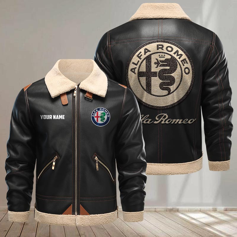 Alfa Romeo Print Pu Leather Jacket 