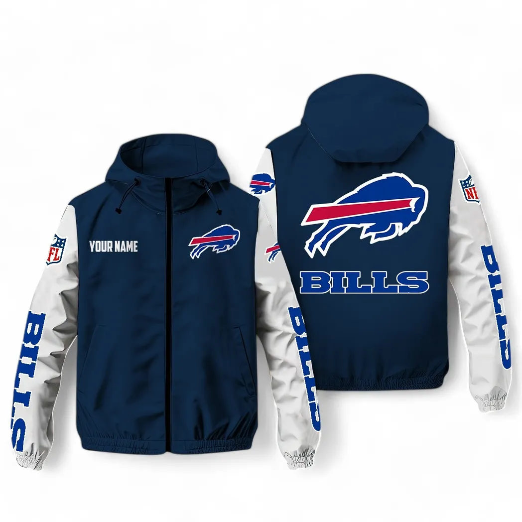 Buffalo Bills NFL Windbreaker Jacket Custom Navy Fan Pride Jacket