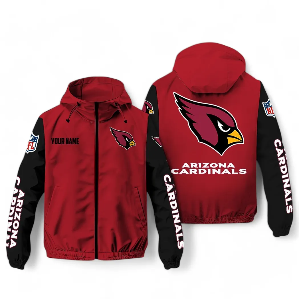 Arizona Cardinals NFL Windbreaker Jacket Custom Red Black