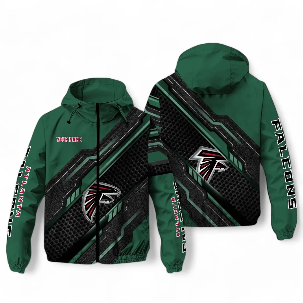 Atlanta Falcons Logo Team Windbreaker Jacket Custom Green Custom Fan Windbreaker
