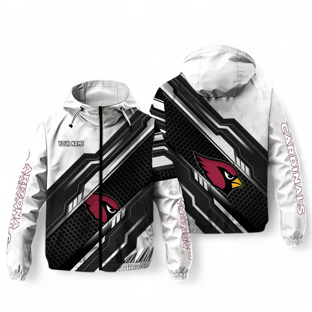 Arizona Cardinals NFL Windbreaker Jacket Custom White Classic Supporter Windbreaker