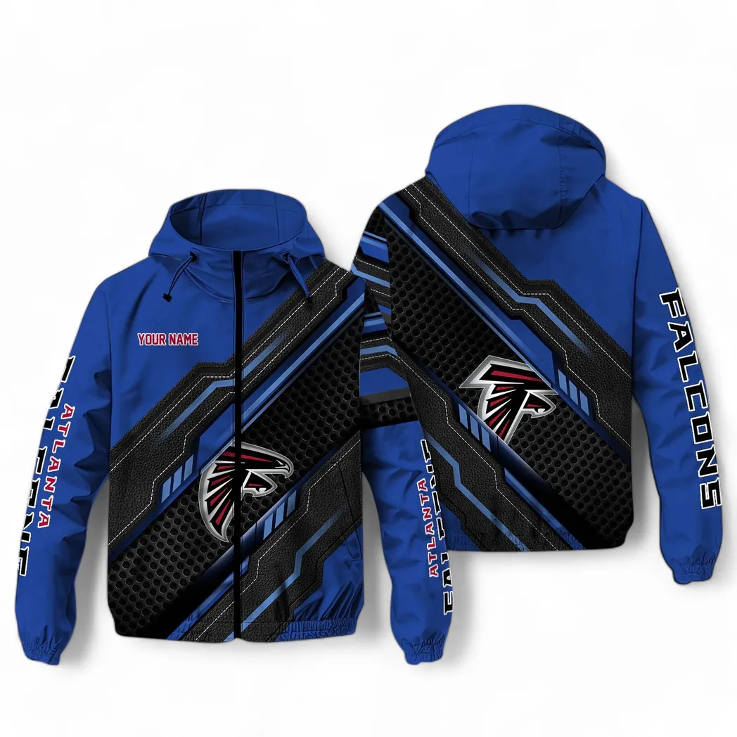 Atlanta Falcons NFL Windbreaker Jacket Custom For Men Blue Stylish Supporter Gear